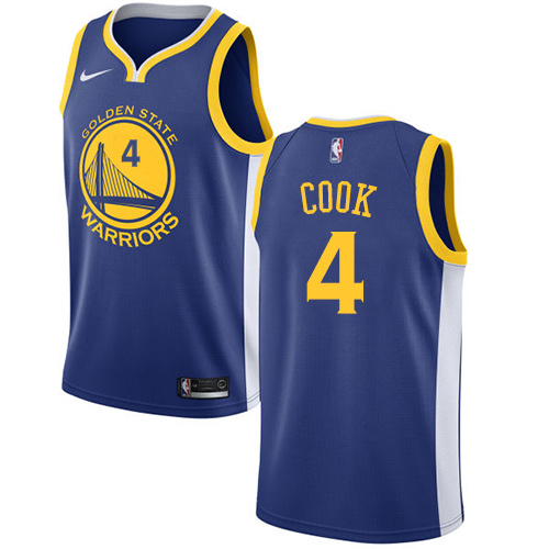 Golden State Warriors #4 Quinn Cook Blue Swingman Icon Edition Jersey Mens