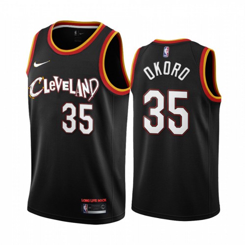 Cleveland Cavaliers #35 Isaac Okoro Black Womens Swingman 2020-21 City Edition Jersey Womens
