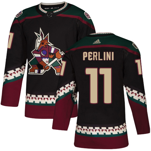 Adidas Arizona Coyotes #11 Brendan Perlini Black Alternate Authentic Stitched Jersey Men's