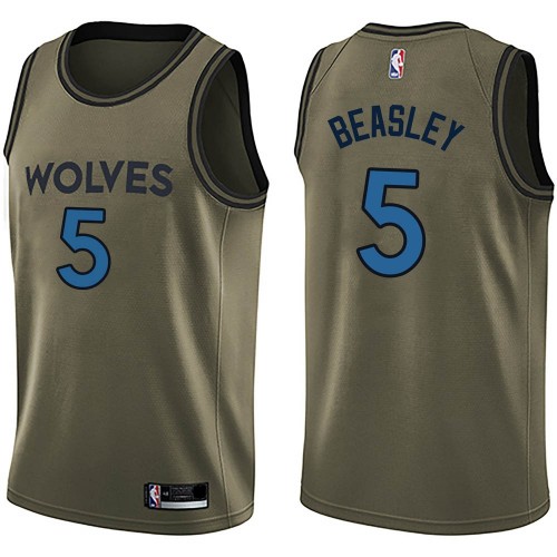 Minnesota Timberwolves #5 Malik Beasley Green Salute to Service Youth Swingman Jersey Youth