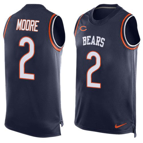 Bears #2 D.J. Moore Navy Blue Team Color Men's Stitched Limited Tank Top Jersey
