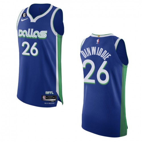 Dallas Dallas Mavericks #26 Spencer Dinwiddie Blue 2022-23 Authentic Jersey - City Edition Mens