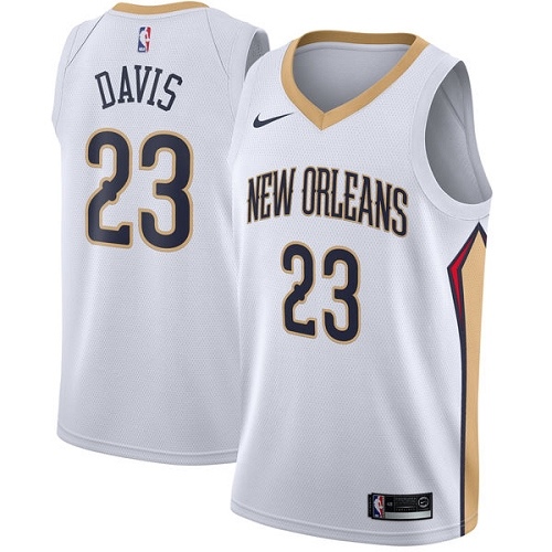 New Orleans Pelicans #23 Anthony Davis White Youth Swingman Association Edition Jersey Youth