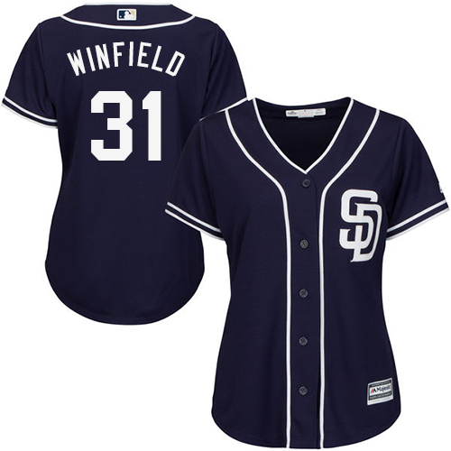 San Diego Padres #31 Dave Winfield Navy Blue Alternate Women's Stitched Jersey Womens