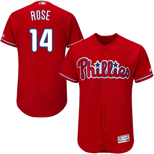 Philadelphia Phillies #14 Pete Rose Red Flexbase Authentic Collection Stitched Jersey Men's