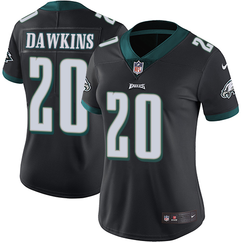 Eagles #20 Brian Dawkins Black Alternate Women's Stitched Vapor Untouchable Limited Jersey