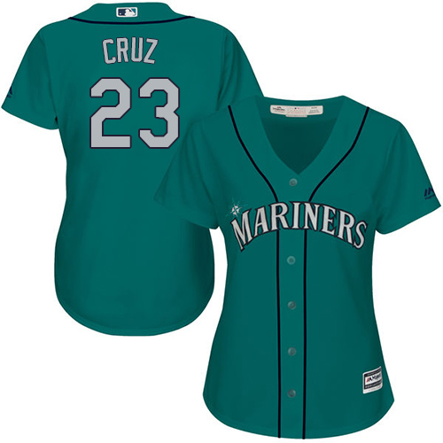 Seattle Mariners #23 Nelson Cruz Green Alternate Women's Stitched Jersey Womens