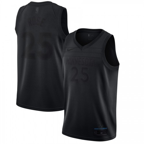 Minnesota Minnesota Timberwolves #25 Derrick Rose MVP Swingman Jersey Black Mens