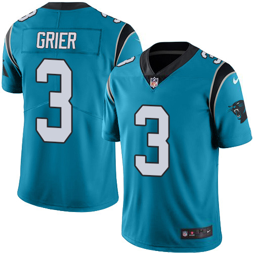 Carolina Panthers #3 Will Grier Blue Alternate Youth Stitched Vapor Untouchable Limited Jersey Youth