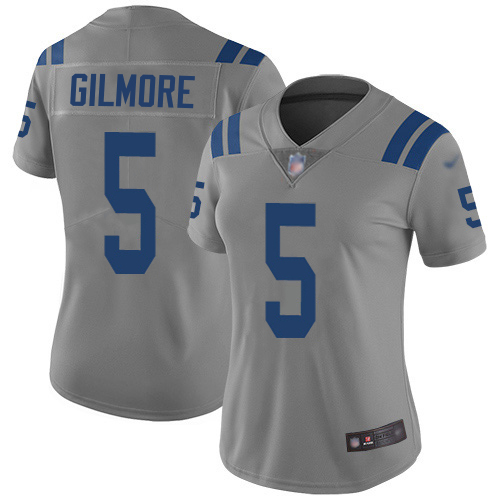Colts #5 Stephon Gilmore Gray Women's Stitched Limited Inverted Legend Jersey