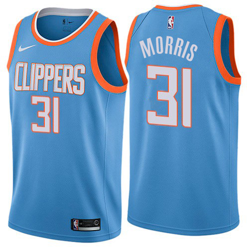 Los Angeles Clippers #31 Marcus Morris Blue Womens Swingman City Edition Jersey Womens
