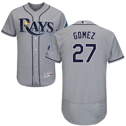 Tampa Bay Rays #27 Carlos Gomez Grey Flexbase Authentic Collection Stitched Jersey Men's