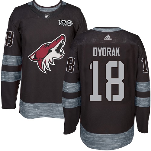 Adidas Arizona Coyotes #18 Christian Dvorak Black 1917-2017 100th Anniversary Stitched Jersey Men's