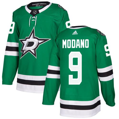 Adidas Dallas Stars #9 Mike Modano Green Home Authentic Stitched Jersey Men's