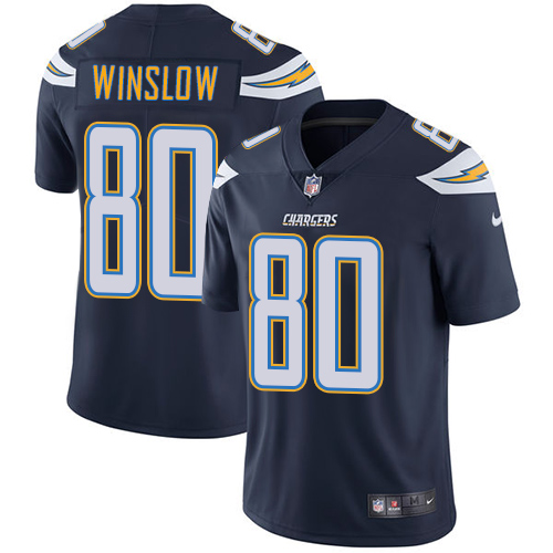 Los Angeles Chargers #80 Kellen Winslow Navy Blue Team Color Men's Stitched Vapor Untouchable Limited Jersey Men's