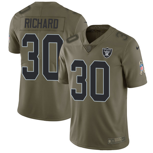 Las Vegas Raiders #30 Jalen Richard Olive Men's Stitched Limited 2017 Salute To Service Jersey Men's