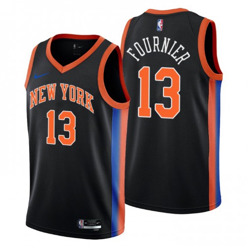 New York Knicks #13 Evan Fournier Mens 2022-23 City Edition Jersey - Cherry Blossom Black Mens