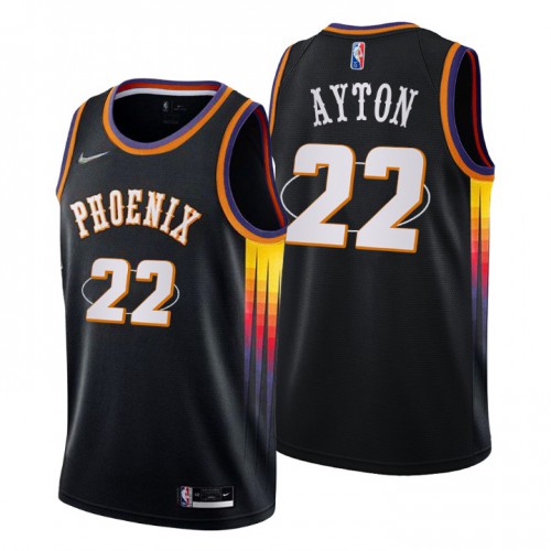 Phoenix Phoenix Suns #22 Deandre Ayton Mens Black 2021/22 Swingman Jersey - City Edition Mens