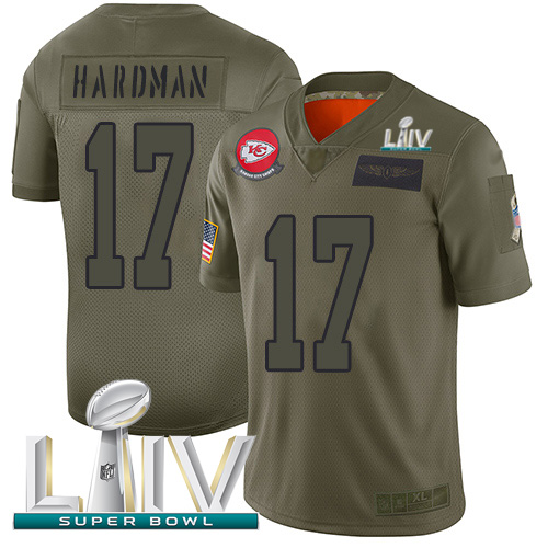 Kansas City Chiefs #17 Mecole Hardman Camo Super Bowl LIV 2020 Youth Stitched Limited 2019 Salute To Service Jersey Youth