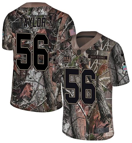 Giants #56 Lawrence Taylor Camo Youth Stitched Limited Rush Realtree Jersey