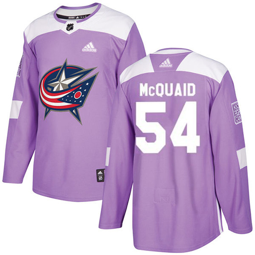 Adidas Columbus Blue Jackets #54 Adam McQuaid Purple Authentic Fights Cancer Stitched Jersey Men's