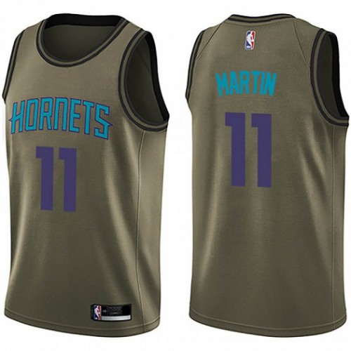Charlotte Hornets #11 Cody Martin Green Salute To Service Youth Swingman Jersey Youth