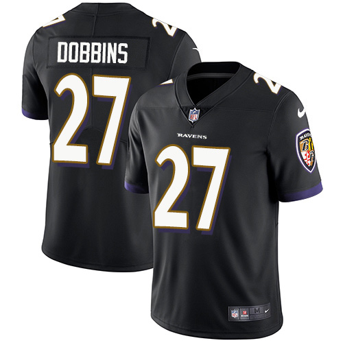 Baltimore Ravens #27 J.K. Dobbins Black Alternate Men's Stitched Vapor Untouchable Limited Jersey Men's