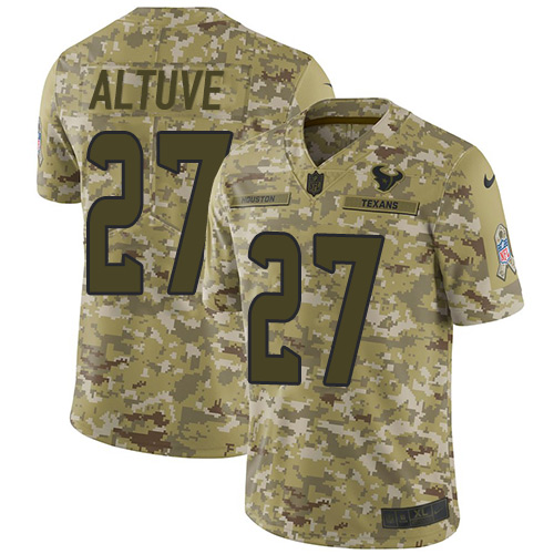 Houston Texans #27 Jose Altuve Camo Men's Stitched Limited 2018 Salute To Service Jersey Men's