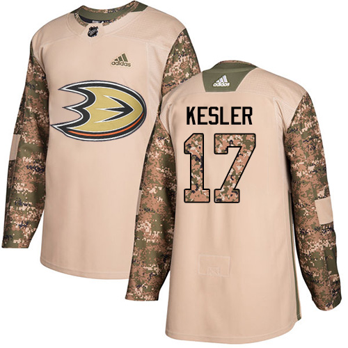 Adidas Anaheim Ducks #17 Ryan Kesler Camo Authentic 2017 Veterans Day Youth Stitched Jersey Youth