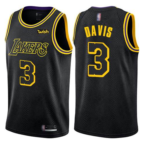 Los Angeles Lakers #3 Anthony Davis Black Womens Swingman City Edition Jersey Womens