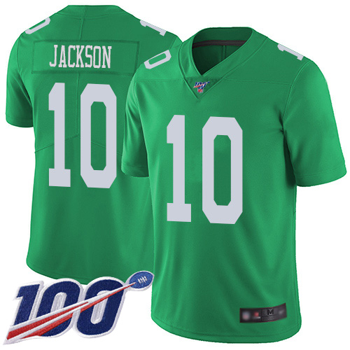Philadelphia Eagles #10 DeSean Jackson Green Men's Stitched Limited Rush 100th Season Jersey Men's