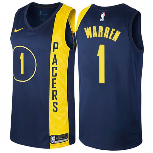 Indiana Pacers #1 TJ Warren Navy Blue Swingman City Edition Jersey Mens