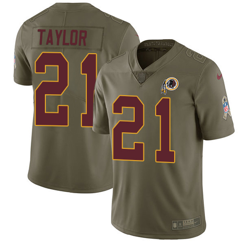 Commanders #21 Sean Taylor Olive Youth Stitched Limited 2017 Salute To Service Jersey