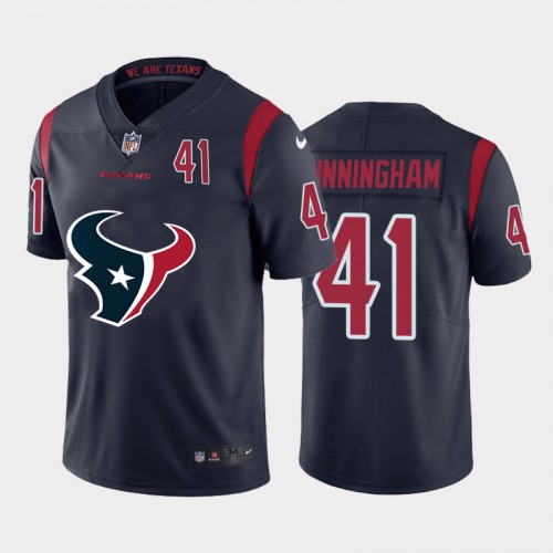 Houston Houston Texans #41 Zach Cunningham Navy Blue Men's Big Team Logo Player Vapor Limited Jersey Men's