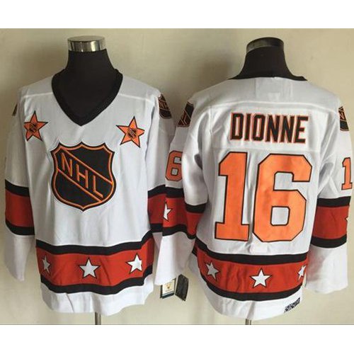 Los Angeles Kings #16 Marcel Dionne White/Orange All-Star CCM Throwback Stitched Jersey Men's