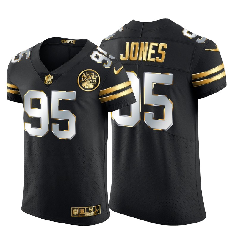 Kansas City Chiefs #95 Chris Jones Men's Black Edition Vapor Untouchable Elite Jersey
