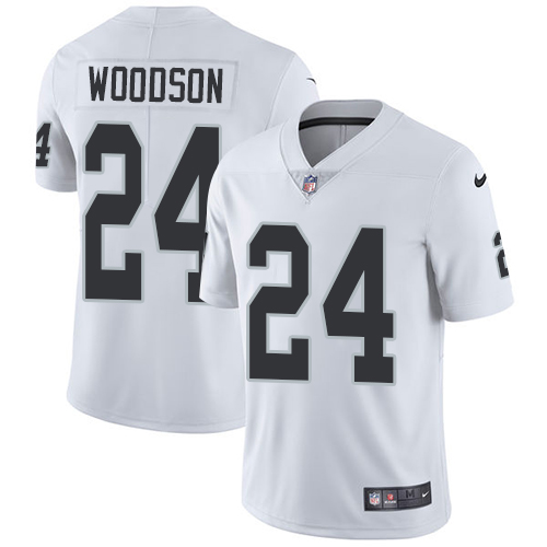 Raiders #24 Charles Woodson White Men's Stitched Vapor Untouchable Limited Jersey