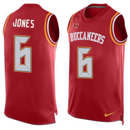 Buccaneers #6 Julio Jones Red Team Color Men's Stitched Limited Tank Top Jersey