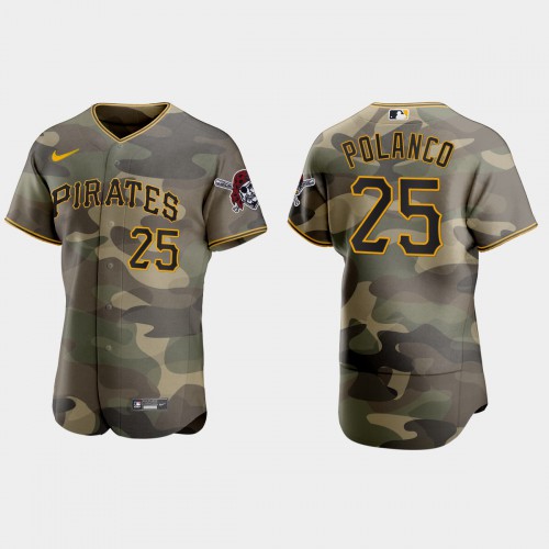 Pittsburgh Pittsburgh Pirates #25 Gregory Polanco Men's 2021 Armed Forces Day Authentic Jersey -Camo Men's