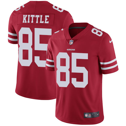 49ers #85 George Kittle Red Team Color Youth Stitched Vapor Untouchable Limited Jersey