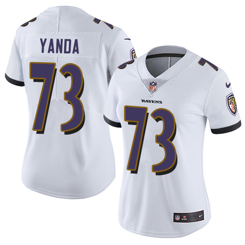 Baltimore Ravens #73 Marshal Yanda White Women's Stitched Vapor Untouchable Limited Jersey Womens