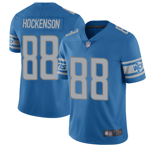 Detroit Lions #88 T.J. Hockenson Blue Team Color Men's Stitched Vapor Untouchable Limited Jersey Men's