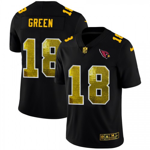 Arizona Arizona Cardinals #18 A.J. Green Men's Black Golden Sequin Vapor Limited Jersey Men's