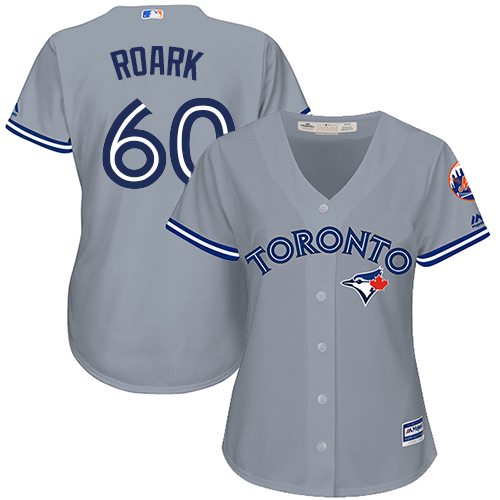 Toronto Blue Jays #60 Tanner Roark Grey Road Women's Stitched Jersey Womens