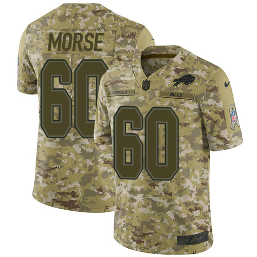 Buffalo Bills #60 Mitch Morse Camo Youth Stitched Limited 2018 Salute to Service Jersey Youth