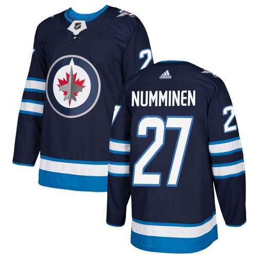 Adidas Winnipeg Jets #27 Teppo Numminen Navy Blue Home Authentic Stitched Jersey Men's