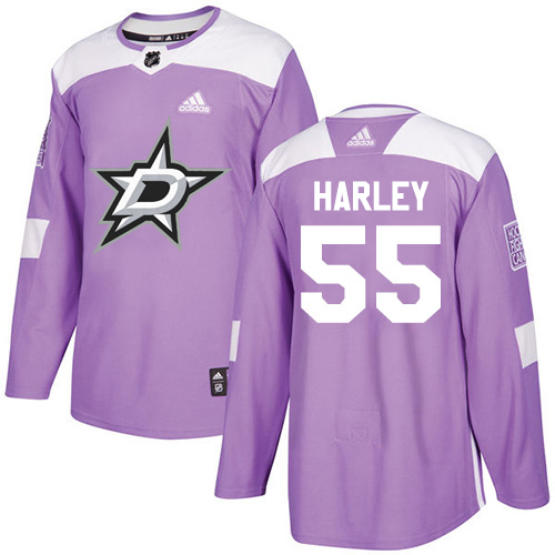 Adidas Dallas Stars #55 Thomas Harley Purple Authentic Fights Cancer Youth Stitched Jersey Youth