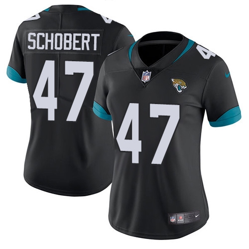 Jacksonville Jaguars #47 Joe Schobert Black Team Color Women's Stitched Vapor Untouchable Limited Jersey Womens