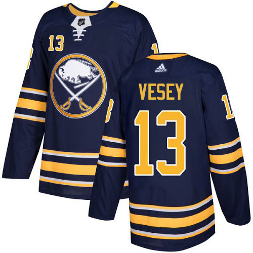 Adidas Buffalo Sabres #13 Jimmy Vesey Navy Blue Home Authentic Stitched Jersey Men's