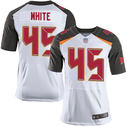 Buccaneers #45 Devin White White Men's Stitched New Elite Jersey